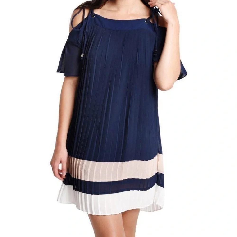Endless Rose Chiffon Pleated Cold Shoulder Dress - New with Tag!